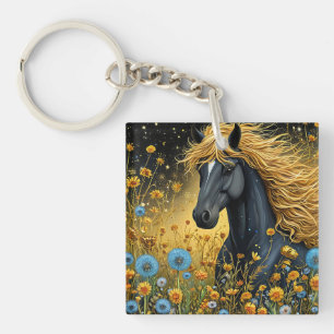 🌸 Zwarte Hengst Cadeau voor Paardenliefhebbers 🌸 Sleutelhanger