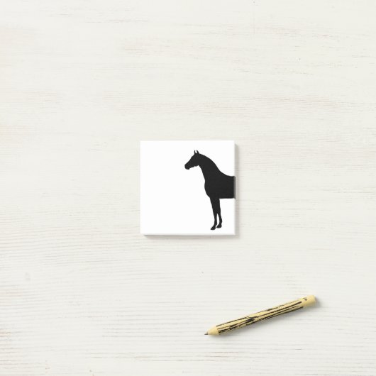 Zwarte hengst Elegant Paard Silhouet Tekening Post-it® Notes (Op bureau)