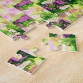 Zwarte hengst en merrie met wisteria legpuzzel (Zijkant)