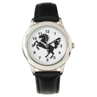 Zwarte hengst kinder horloge