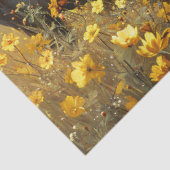 Zwarte hengst met gele wilde bloemen Decoupage Tissuepapier (Detail)