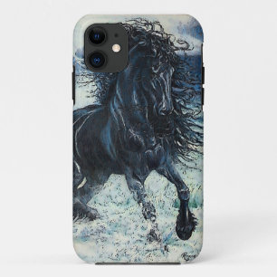 Zwarte hengst van het "Friesisch Storm", met carto Case-Mate iPhone Case