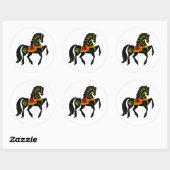 zwarte hengst/zwarte schoonheid van de Friesian Fo Ronde Sticker (Vel)