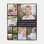Zwarte Herdenkingscollage 'Ter liefdevolle herinne Fleece Deken (Voorkant)