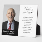 Zwarte Herdenkingsfoto met Gedicht tot We Elkaar W Fotoplaat (Zijkant)