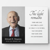 Zwarte Herdenkingsgedicht Foto met 'Het Licht Blij Fotoplaat (Voorkant)