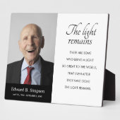 Zwarte Herdenkingsgedicht Foto met 'Het Licht Blij Fotoplaat (Zijkant)