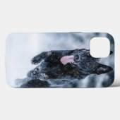 Zwarte herder in het Hoesje van de sneeuwdekooter (Achterkant (horizontaal))