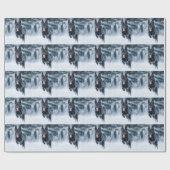 Zwarte herder in het Hoesje van de sneeuwdekooter Cadeaupapier (Vlak)