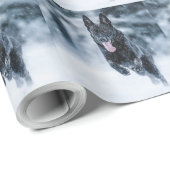 Zwarte herder in het Hoesje van de sneeuwdekooter Cadeaupapier (Rol Hoek)