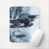 Zwarte herder in het Hoesje van de sneeuwdekooter Muismat (Met muis)