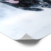 Zwarte herder in het Hoesje van de sneeuwdekooter Poster (Hoek)