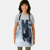 Zwarte herder in het Hoesje van de sneeuwdekooter Schort (Insitu)