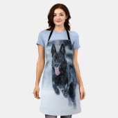 Zwarte herder in het Hoesje van de sneeuwdekooter Schort (Gedragen)