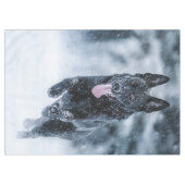 Zwarte herder in het Hoesje van de sneeuwdekooter Tafelkleed (Voorkant (Horizontaal))
