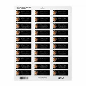Zwarte herfst bloem bruid retouradres etiket (Full Sheet)