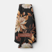 Zwarte Herfst Bloem Fles Koeler (Voorkant)