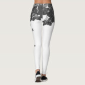 zwarte herfst bloem sakura leggings (Achterkant)