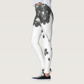 zwarte herfst bloem sakura leggings (Links)