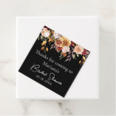 Zwarte Herfst Bloemen Vrijgezellenfeest Bedankjes Labels (In situ)