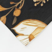 Zwarte Herfst Boho  Gouden Bloemenpatroon Fleece Deken (Hoek)
