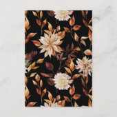 Zwarte Herfst Bruiloft Informatiekaartje (Achterkant)