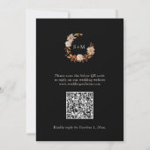 Zwarte herfst bruiloft uitnodiging (Achterkant)