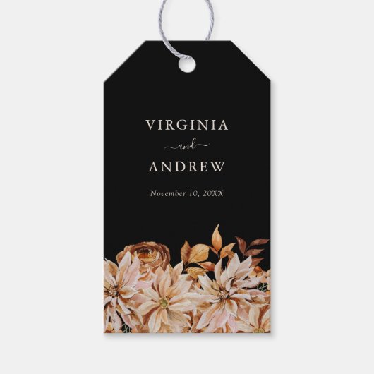 Zwarte Herfst Favor Tag Cadeaulabel (Voorkant)