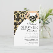 Zwarte Herfst Floral Beauful Bride Vrijgezellenfee Kaart (Staand voorkant)