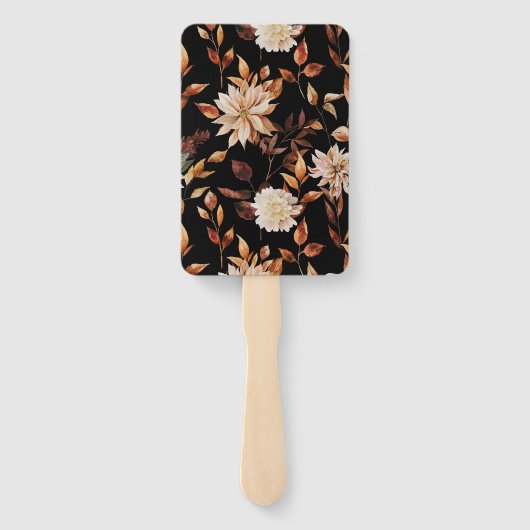 Zwarte Herfst Floral Menu Set van Fans Handwaaier (Achterkant)