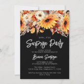 Zwarte Herfst Floral Surprise Verjaardag Kaart (Voorkant)