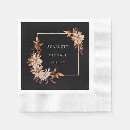 Zwarte Herfst Huwelijk Servet (Voorkant)
