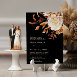 Zwarte herfst moderne Waterverf Terracotta Wedding Kaart