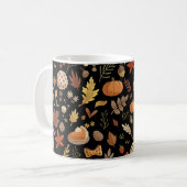 Zwarte herfst oogst Thanksgiving Koffiemok (Voorkant links)