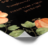 Zwarte Herfst Pompoen Baby shower Baby's zijn zoet Poster (Hoek)