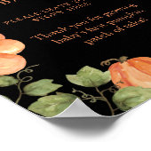 Zwarte Herfst Pompoen Baby shower Boeken voor Baby Poster (Hoek)