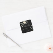 Zwarte Herfst Pompoen Trouwdag Vierkante Sticker (Envelop)