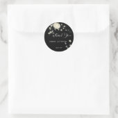 Zwarte Herfst Pompoen Trouwfeest Ronde Sticker (Tas)