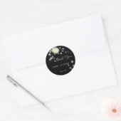 Zwarte Herfst Pompoen Trouwfeest Ronde Sticker (Envelop)