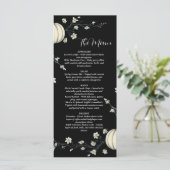 Zwarte Herfst Pompoen Trouwmenu Menu (Staand voorkant)
