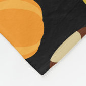 Zwarte Herfst Pumpkin Berries Chestnut Patroon Fleece Deken (Hoek)