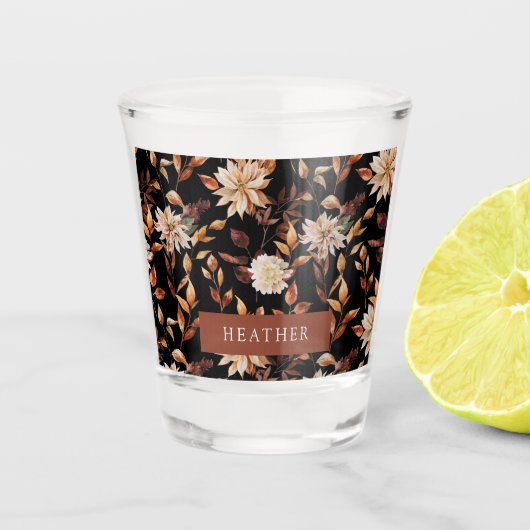 Zwarte Herfst Shot Glas (Voorkant)