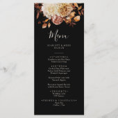 Zwarte Herfst Terracotta Waterverf Wedding Menu (Voorkant)