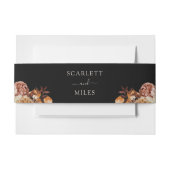 Zwarte Herfst Waterverf Botanicals Weddenschap Uitnodigingen Wikkel (Voorkant Voorbeeld)