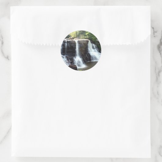 Zwarte Herfsten Ronde Sticker (Tas)