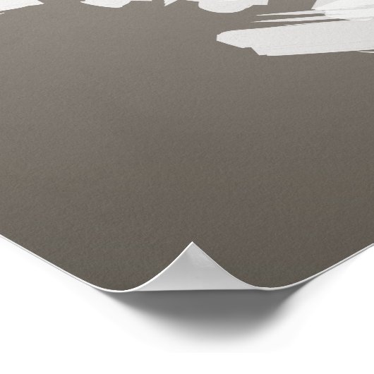 Zwarte hertenkop op wit | POSTER (Hoek)