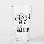 Zwarte 'Het is oké om briljant te zijn' quote teks Glas (Achterkant)