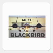 zwarte hete jet vierkante sticker (Voorkant)