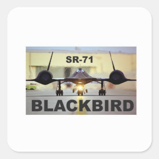 zwarte hete jet vierkante sticker