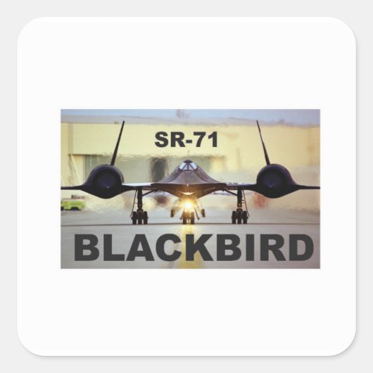 zwarte hete jet vierkante sticker (Voorkant)